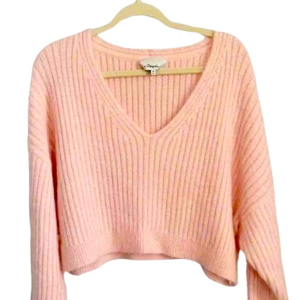 3.1 Phillip Lim baby pink wool/mohair cropped sweater